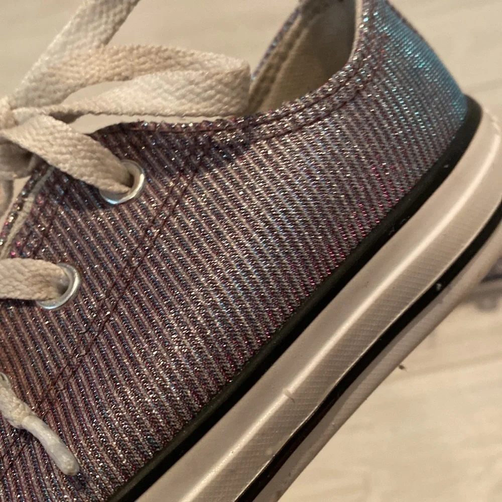 Converse All Star- shimmery blue,purple, and pink low tops, Size 2.5 - Picture 2 of 6